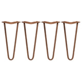 4 x 12" Hairpin Legs - 2 Prong - 10mm - Antique Copper