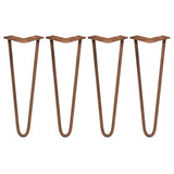 4 x 14" Hairpin Legs - 2 Prong - 12mm - Antique Copper