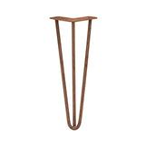 4 x 14" Hairpin Legs - 3 Prong - 10mm - Antique Copper