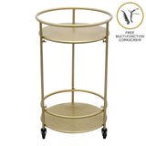 Gold Drinks Trolley Bar Cart - Small