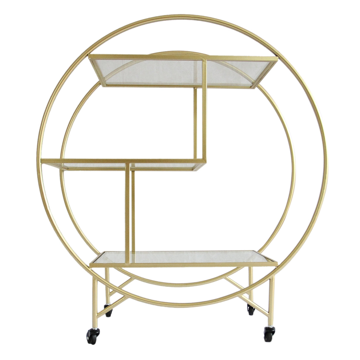 Gold Drinks Trolley Bar Cart - Large