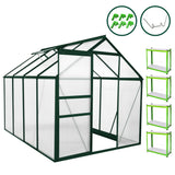 Greenhouse 6ft x 8ft (Green) & Racking