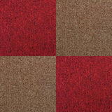 40 x Carpet Tiles 10m2 / Scarlet Red & Sand