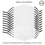 Small Face Masks Sublimation Blanks / 10 Pack
