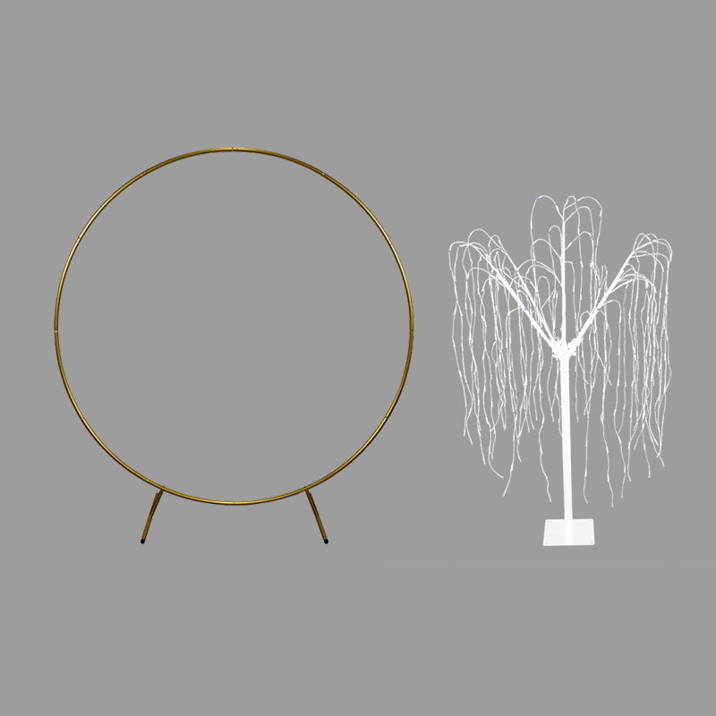 Wedding Moongate - Gold & 1 x Weeping Willow Tree 240cm Cool White