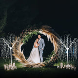 Wedding Moongate - White & 2 x Weeping Willow Tree 180cm Warm White