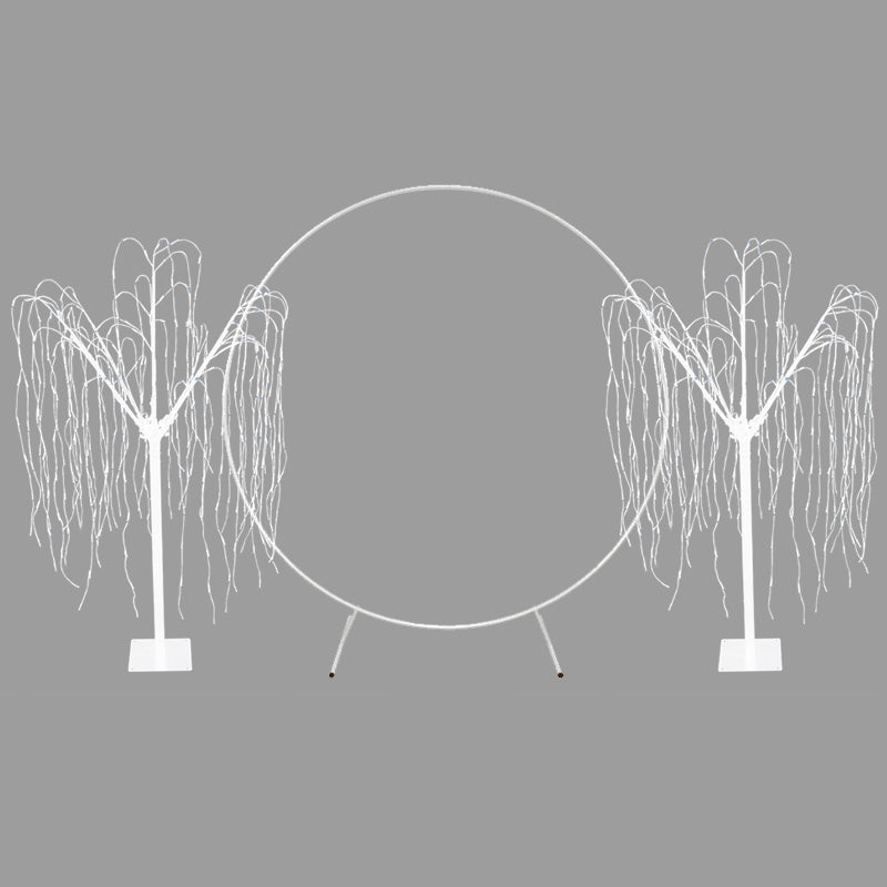 Wedding Moongate - White & 2 x Weeping Willow Tree 180cm Cool White