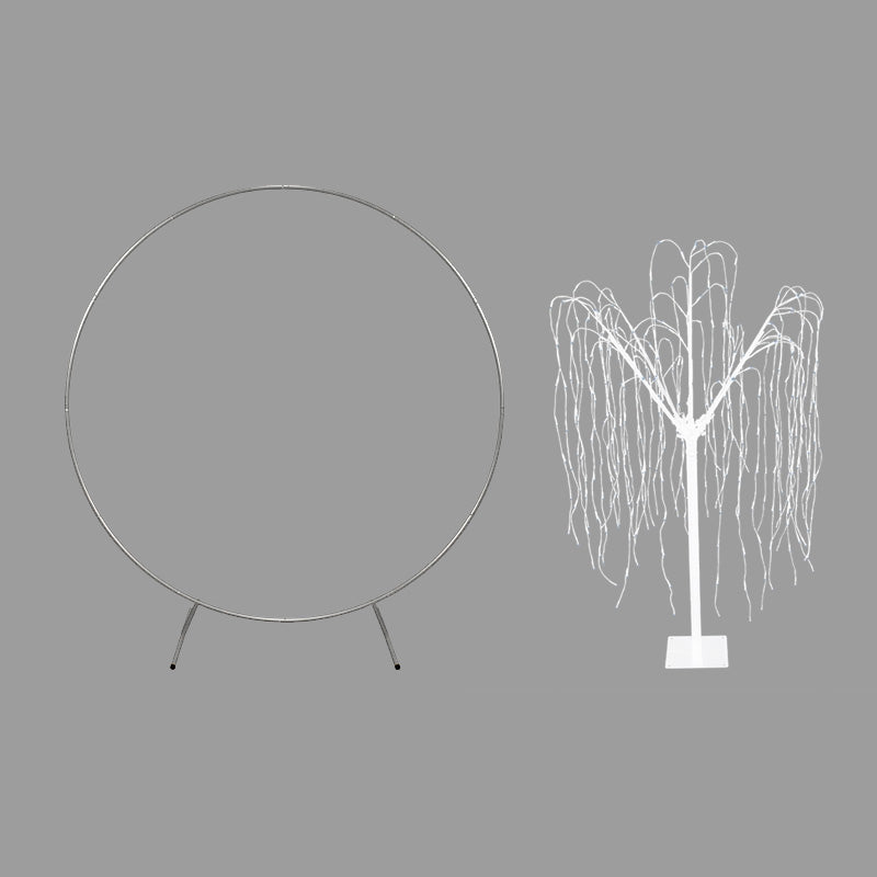 Wedding Moongate - Silver & 1 x Weeping Willow Tree 180cm Warm White