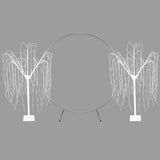 Wedding Moongate - Silver & 2 x Weeping Willow Tree 180cm Warm White