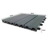 33 x WPC Decking Floor Tiles 30x30cm - Grey