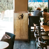 Light Oak Wooden Litter Bin & Tray Stand