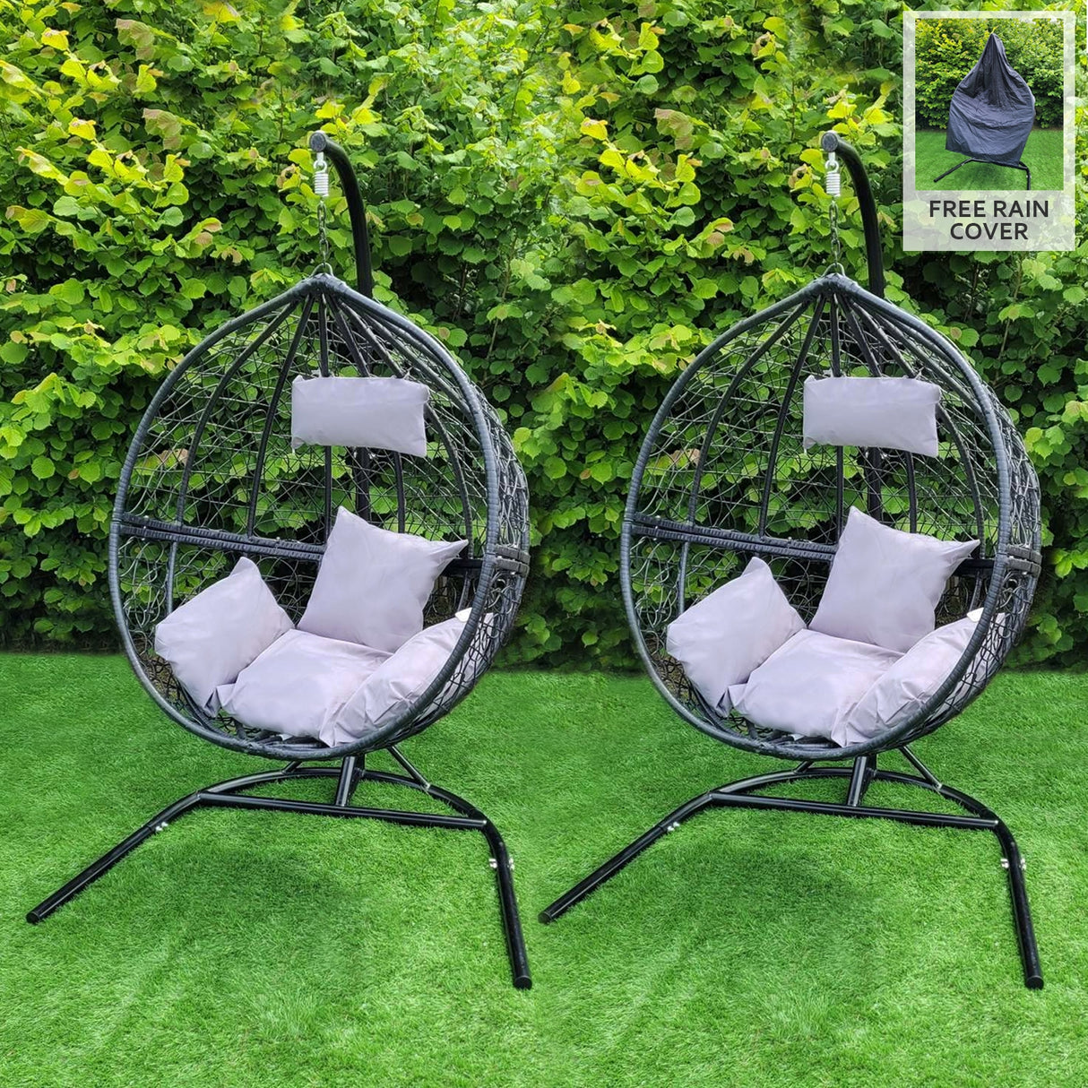 2 Black Egg Chairs