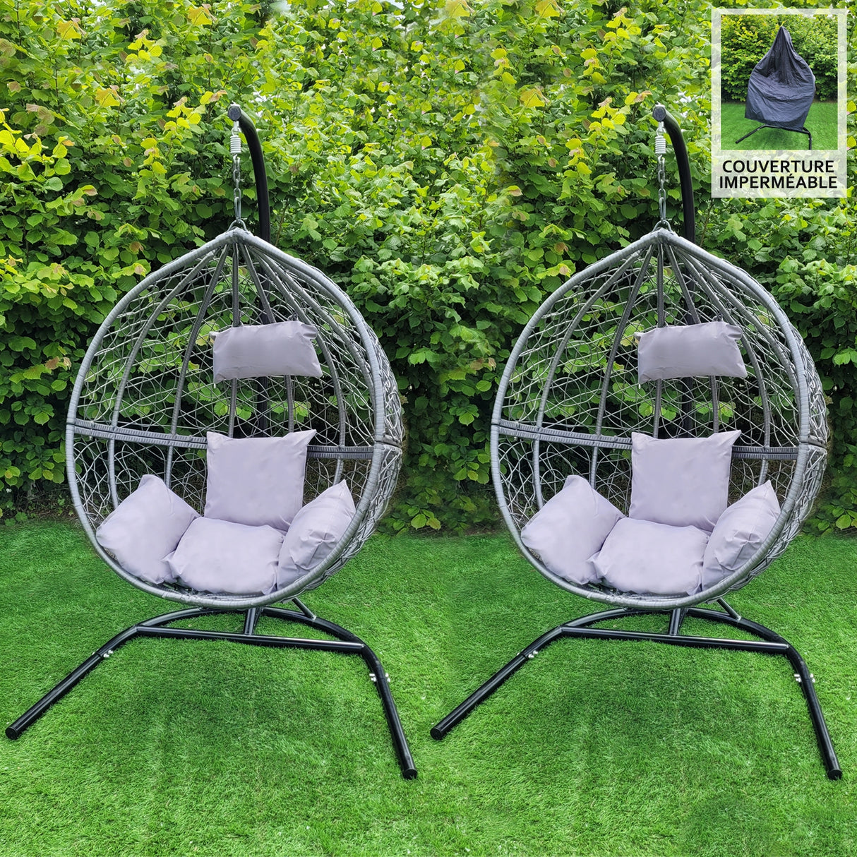2 Grey Egg Chairs
