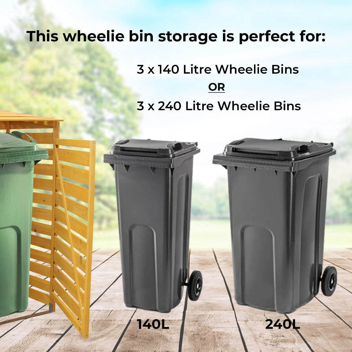 Triple Wheelie Bin Storage