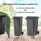 Sage Green Double Wheelie Bin Storage