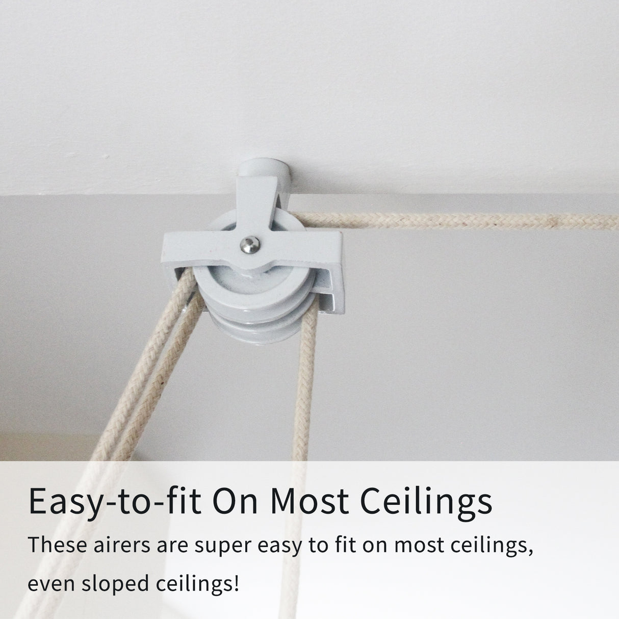 Clothing Airer Ceiling Pulley - White - 1.2m