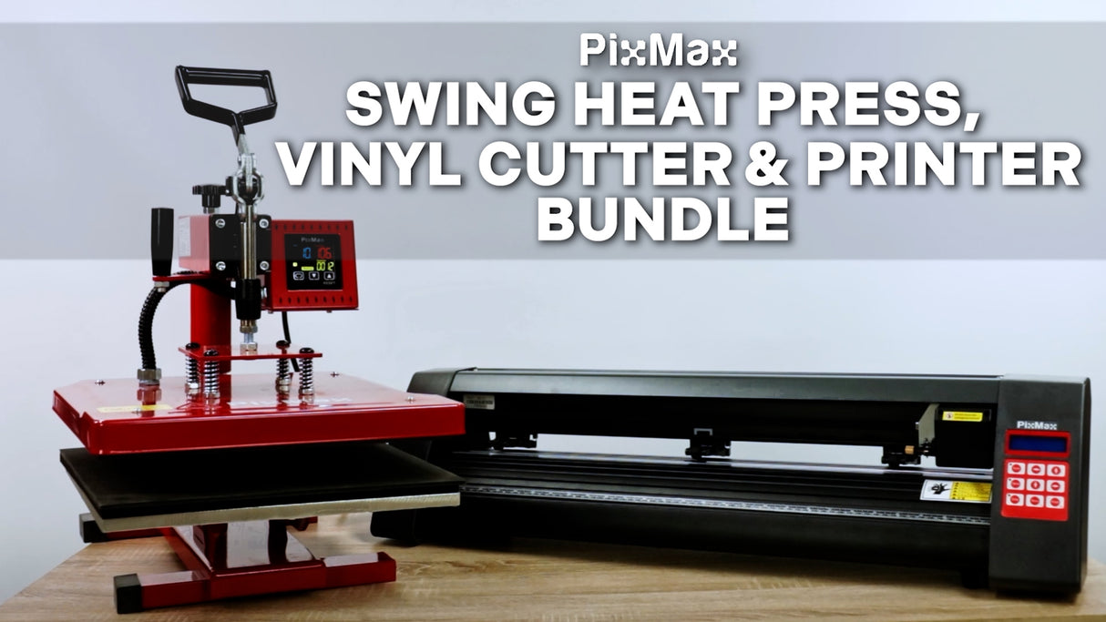 PixMax 38cm Swing Heat Press, Vinyl Cutter, Printer