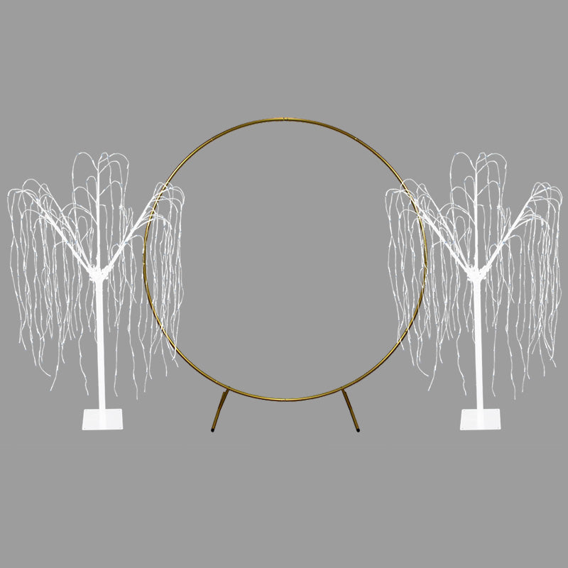 Wedding Moongate - Gold & 2 x Weeping Willow Tree 180cm Warm White