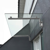 MonsterShop Glass Door Canopy & Brackets, 120cm W, 80cm D
