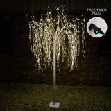 Weeping Willow Tree - White- 240cm - Warm White